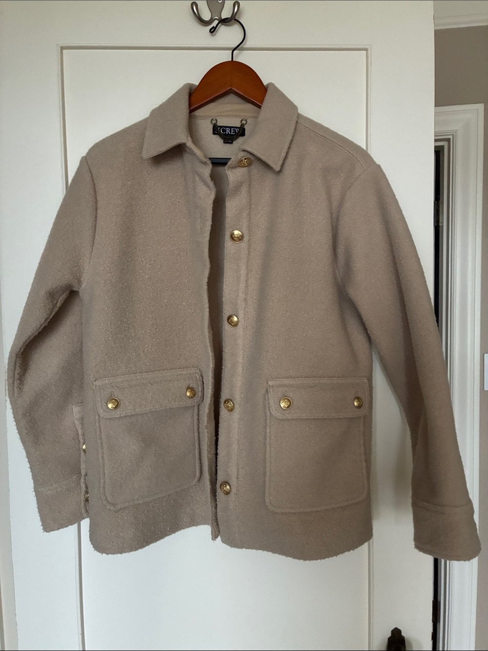 J. Crew Boucle shirt-jacket in Sandstone‎ Small CF098